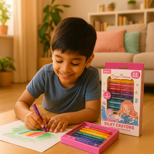 Silky Crayons Set of 12 – Art & Craft for Kids & Toddlers