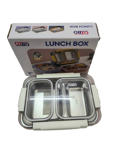 Surplus Stock: Stainless Steel Lunch Box – 2-Compartment Leakproof