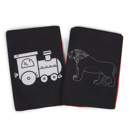 PiK A BOO Cloth Black and White High Contrast Flash Cards l Kids Early Learning l Brain Development Study Material for Preschoolers and Kindergarten