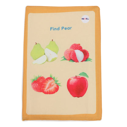PiK A BOO Cloth Fruits Flash Cards l Kids Early Learning l Brain Development Study Material for Preschoolers and Kindergarten