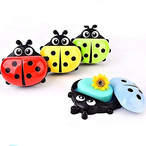 Ladybug Soap Dish Case – Bathroom Storage & Drain Holder