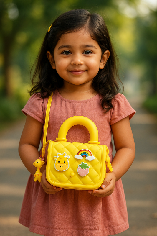 Yellow Giraffe Silicone Handbag Toy | Cute Animal Fashion Bag Ages 2+