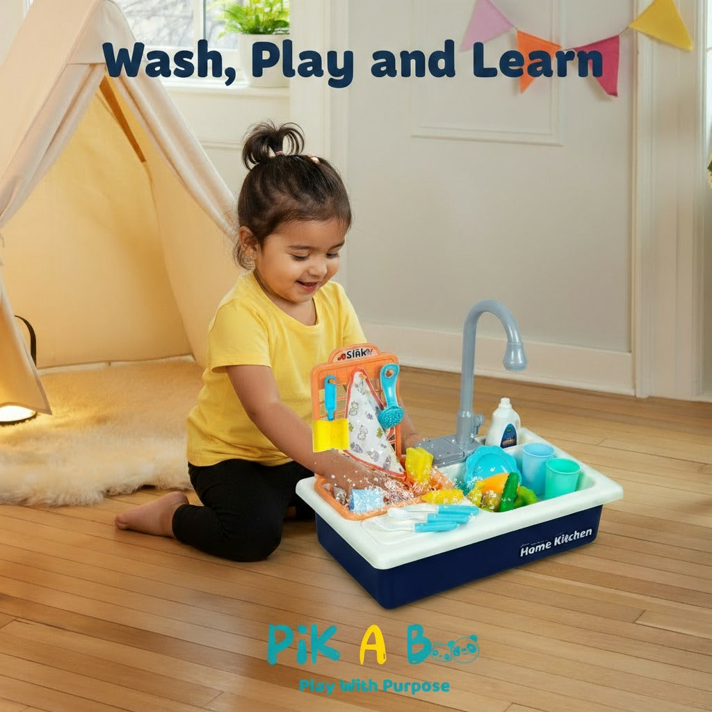 Kitchen Sink Made In India 🇮🇳 Pretend Play Dishwasher with Running Water for Kids