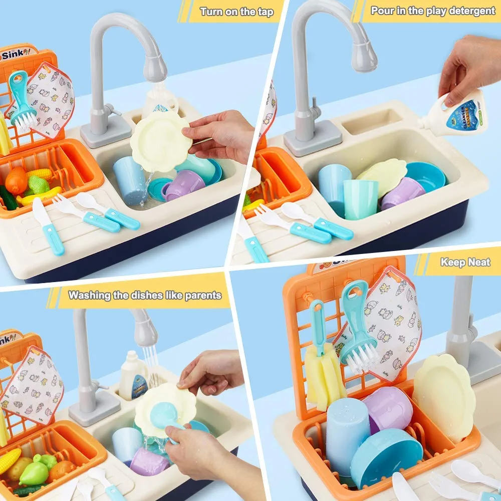 Kitchen Sink Made In India 🇮🇳 Pretend Play Dishwasher with Running Water for Kids