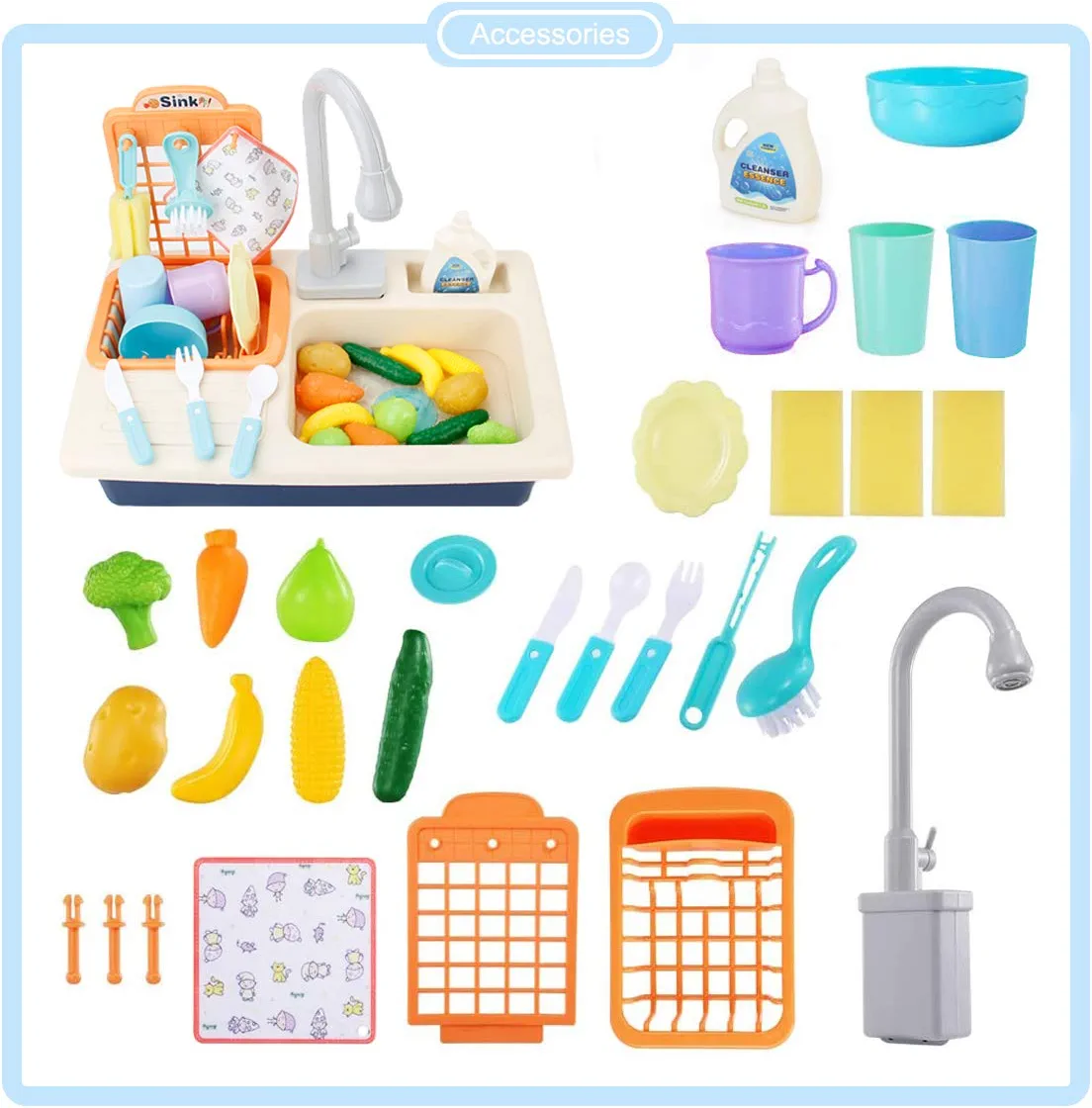 Kitchen Sink Made In India 🇮🇳 Pretend Play Dishwasher with Running Water for Kids
