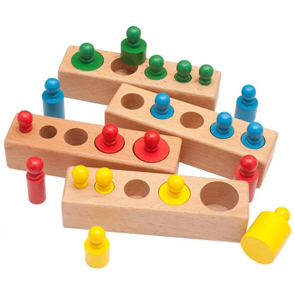 Knob Cylindrical Wooden Montessori – PiK A BOO