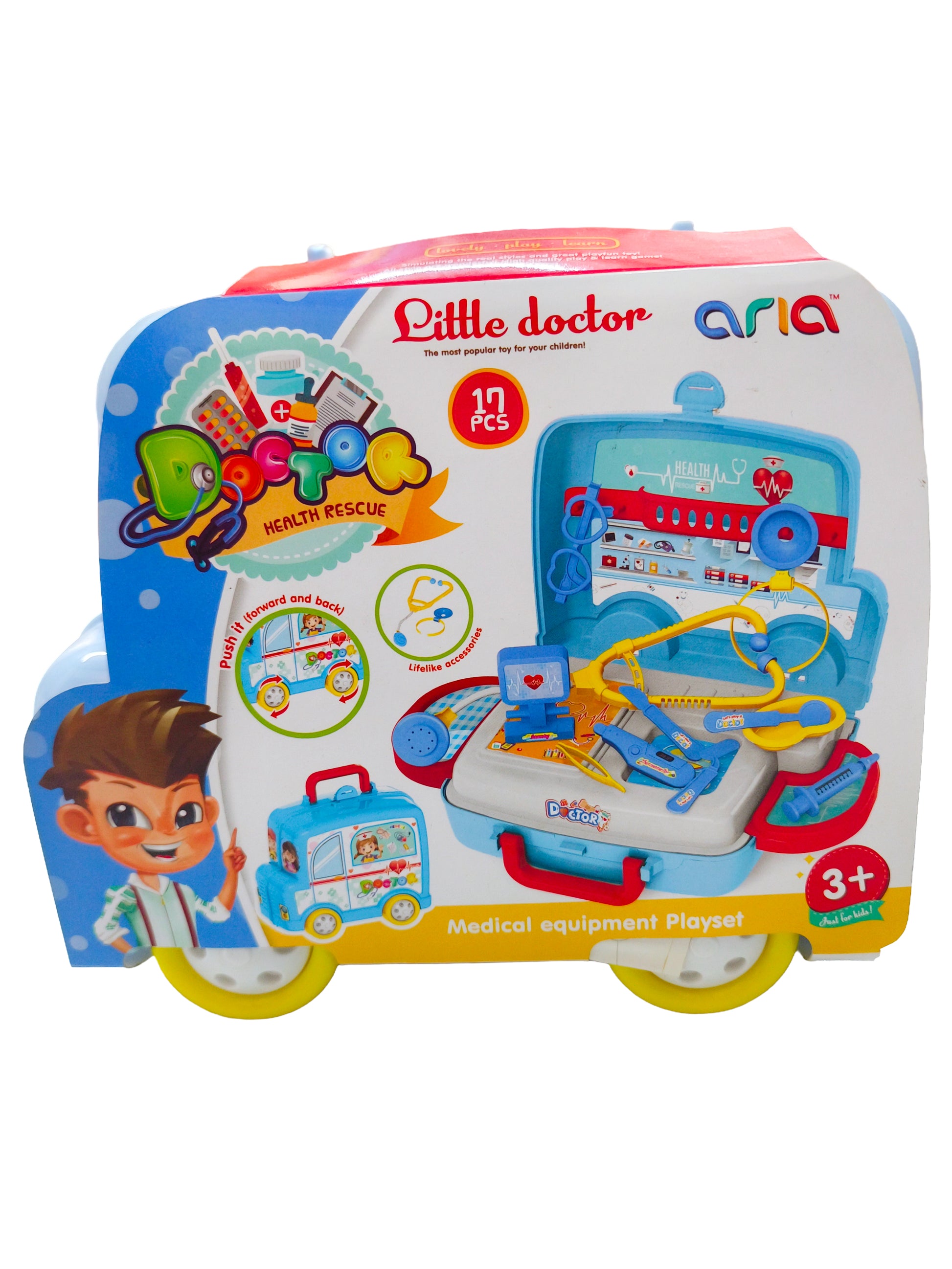 Pik A Boo Little Medical Doctor 17pc Tool Kit | Educational & Fun Desktop Game for Kids (Only top handle missing)