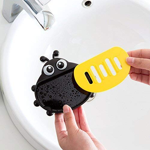 Ladybug Soap Dish Case Holder Bathroom Accessory Soap Dish Drain Box Storage Holder (1pc)