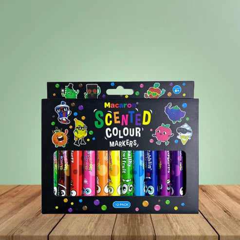 Scented Colour Markers – Pack of 12 Fragrance Sketch Pens for Kids’ Creative Fun