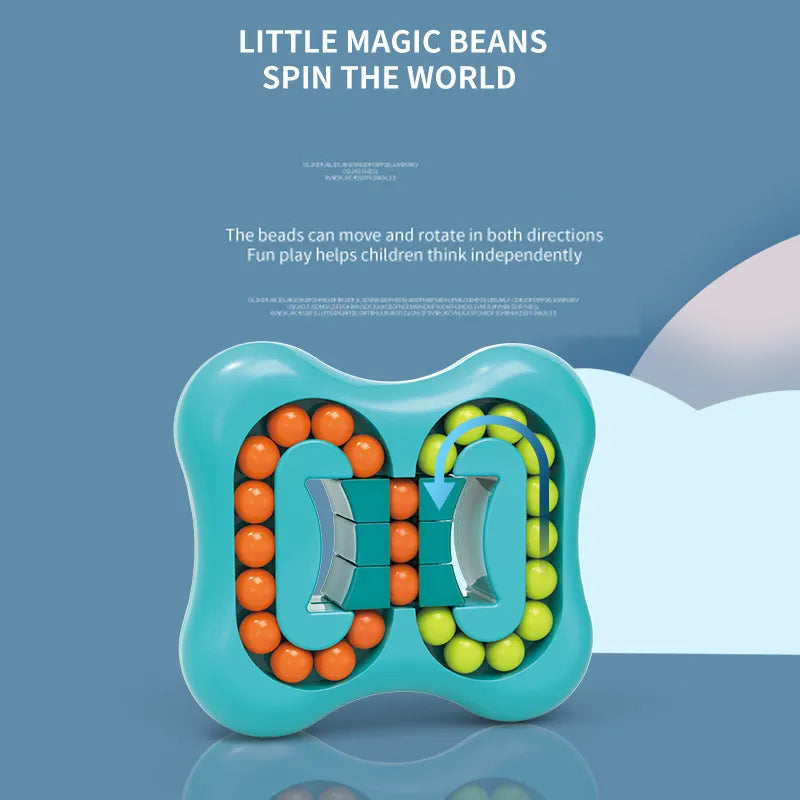 Magic Bean Cube Puzzle Toy: Rotating Decompression Square with Small Beads & Creative Shape Ball Game for Kids