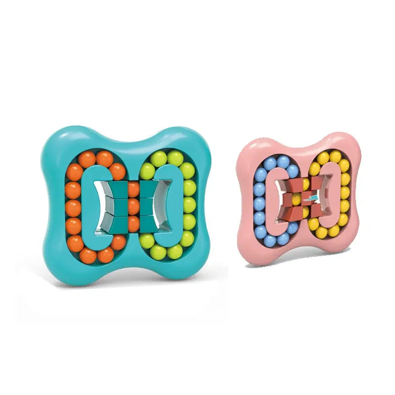 Magic Bean Cube Puzzle Toy: Rotating Decompression Square with Small Beads & Creative Shape Ball Game for Kids