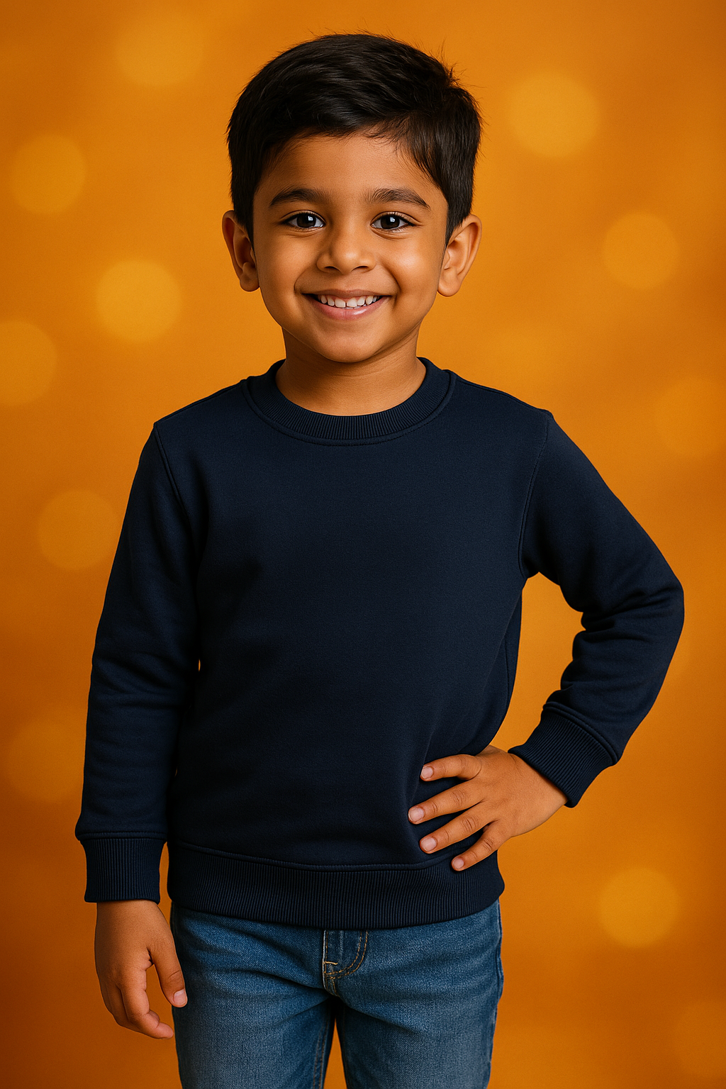 Navy Blue Stylish Sweatshirt for Kids (11–12 Years) | Comfy Unisex Winter Wear