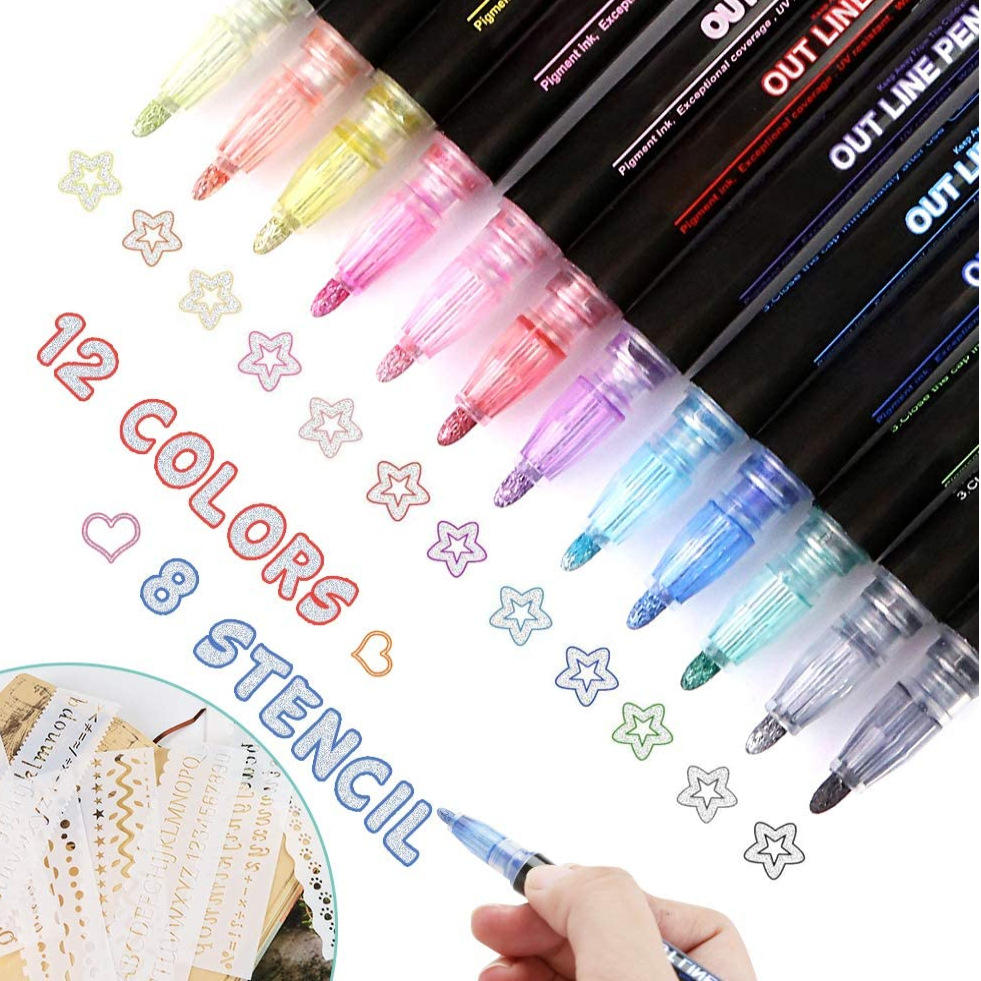 Metallic Outline Pens – Dual-Color Borders | Art & Craft Fun