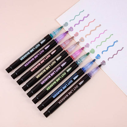 Metallic Outline Pens – Dual-Color Borders | Art & Craft Fun