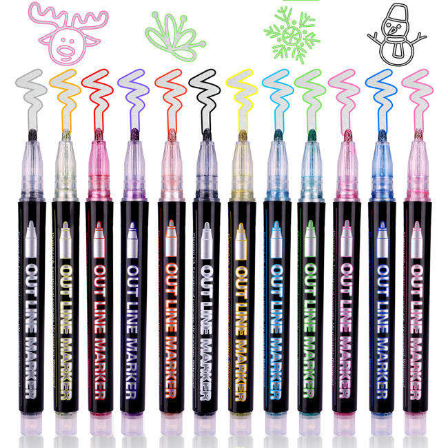 Metallic Outline Pens – Dual-Color Borders | Art & Craft Fun