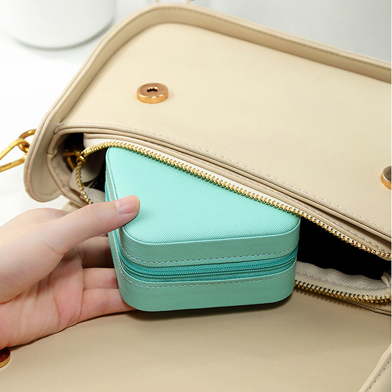 Mini PU Leather Jewelry Box – Portable Travel Organizer