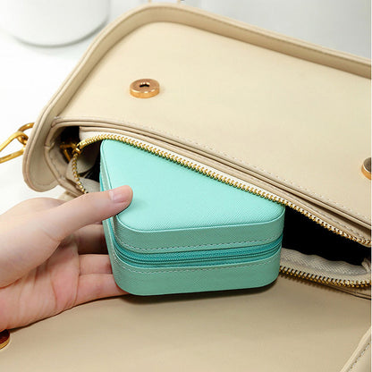 Mini PU Leather Jewelry Box – Portable Travel Organizer