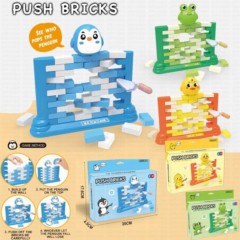 🧱 Mini Push Brick Wall Game – Fun Stacking Toy for Kids & Parents | Interactive Building Challenge for Family Game 👨‍👩‍👧‍👦 Any One