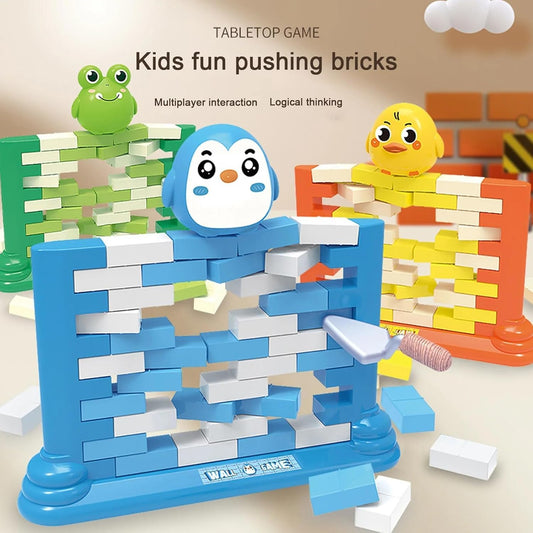 🧱 Mini Push Brick Wall Game – Fun Stacking Toy for Kids & Parents | Interactive Building Challenge for Family Game 👨‍👩‍👧‍👦 Any One