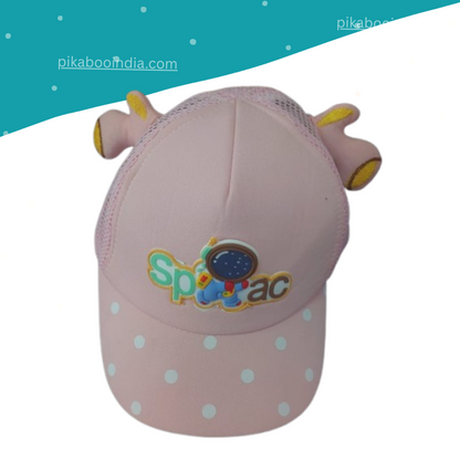 Kids Space-Themed Pink Cap – Astronaut Design & Ears