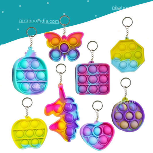 Poppit Fidget Silicone Keychain | Portable Stress Relief