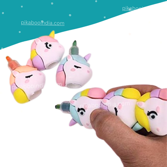Unicorn 3-in-1 Highlighter Pen | Multicolor Bubble Marker