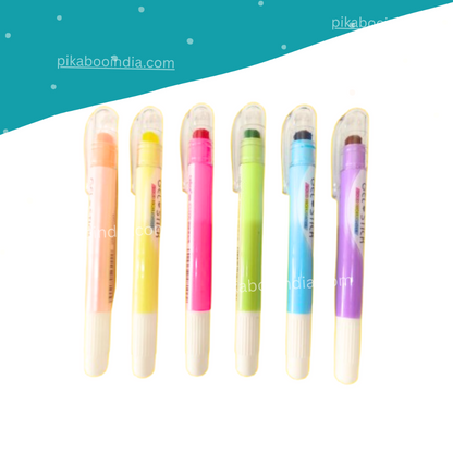 6-Color Highlighter Pen Set – Cute, Smooth & Bright Multicolor Markers