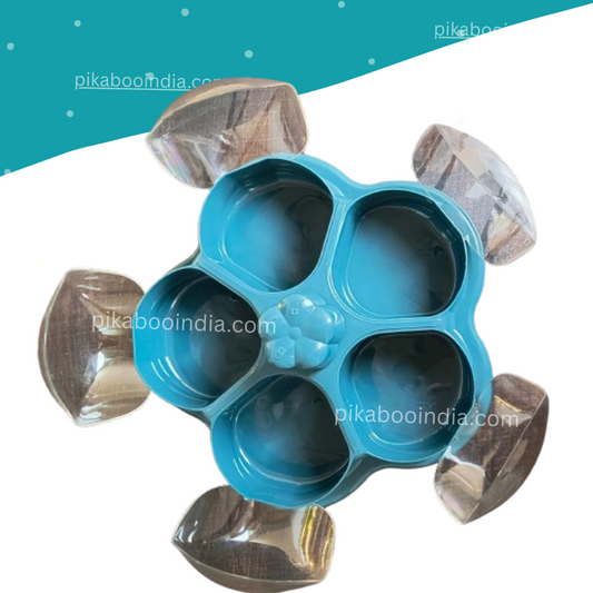Lotus Dry Fruit Storage Box – 5-Container Multipurpose Set with Serving Tray