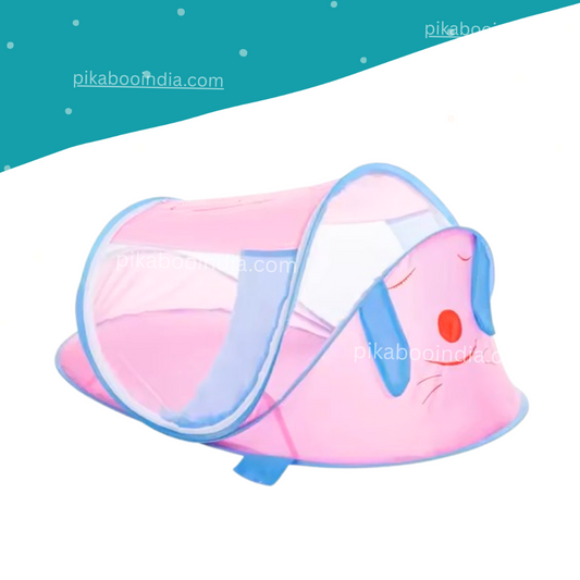 Folding Baby Mosquito Net with Sound | Cute Animal Print Insect Shield