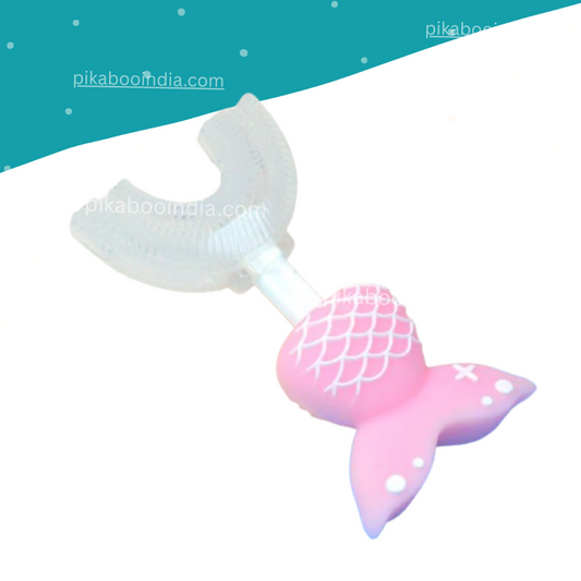 3D Mermaid U-Shaped Silicone Toothbrush – Safe for Infants