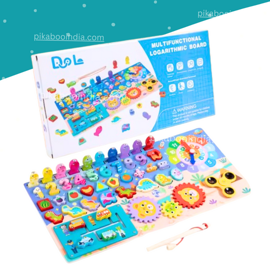 Wooden Learning Montessori Board – Number Fishing Puzzle Toy