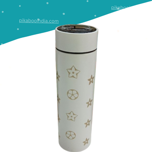 Surplus Stock: Star Stainless Steel Water Bottle for Kids – 420 ml (White)