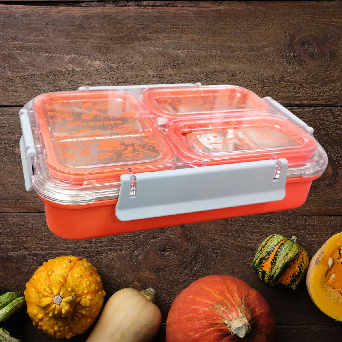 Buy 1 Get 1 Orange Bento Master 3 Insulated Steel Lunch Box  3 Compartments & Spoon Leakproof