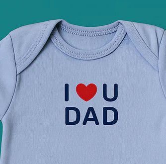 Organic Baby Bodysuit | I Love Mom & Dad Design – Ultra-Soft Blue Cotton for Delicate Newborn Skin