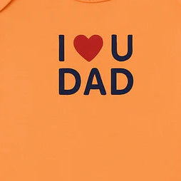 Organic Baby Bodysuit | I Love Mom & Dad Design – Ultra-Soft Orange Cotton for Delicate Newborn Skin