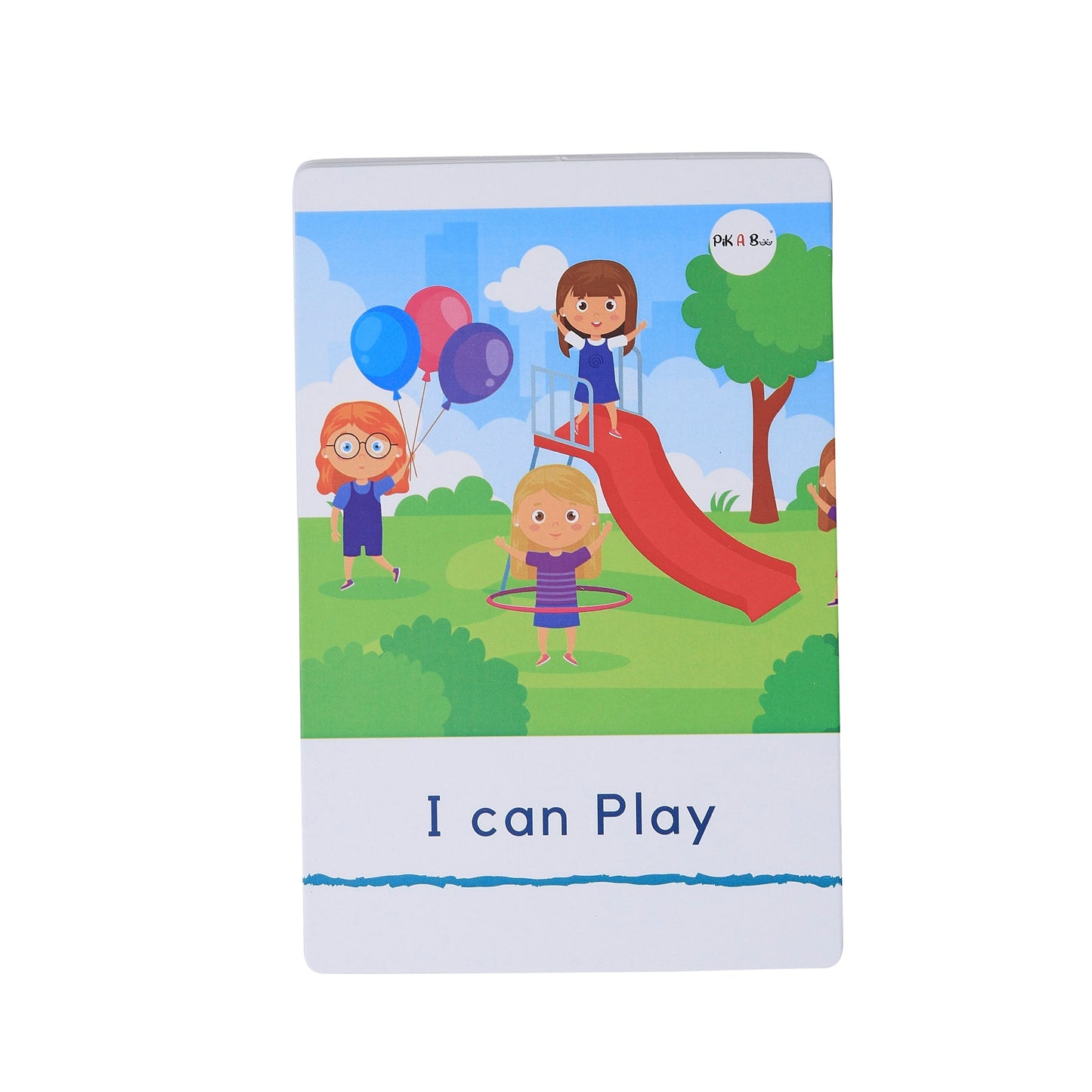 PiK A BOO Verbs & Positive Words Flash Cards | Early Learning for Kids (Set of 14)