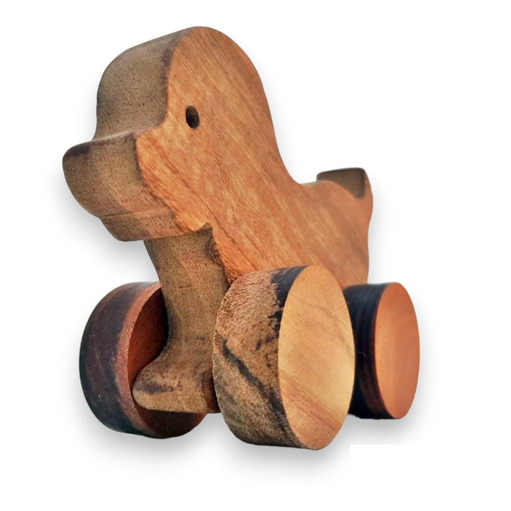 PiK A BOO Wooden Dog With Tyres