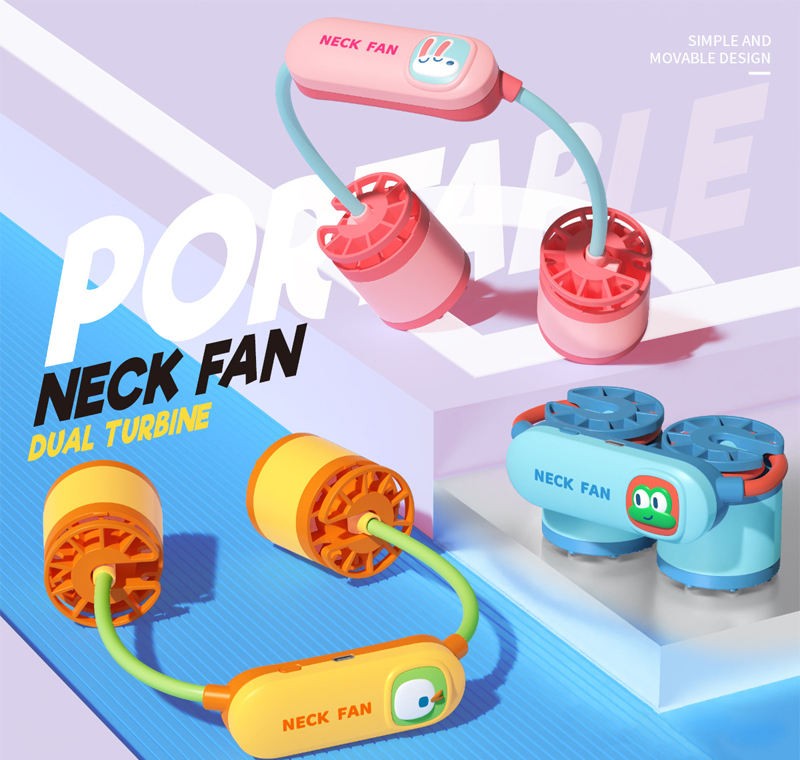 PiK A BOO Neck Fan – Hands-Free Rechargeable Cooling Fan for Kids & Adults