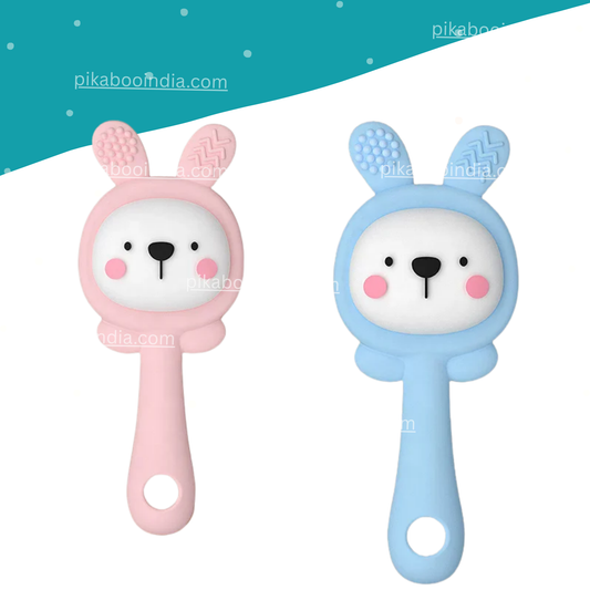 Bunny Silicon Teether Rattle – Soft & Safe for 3M+