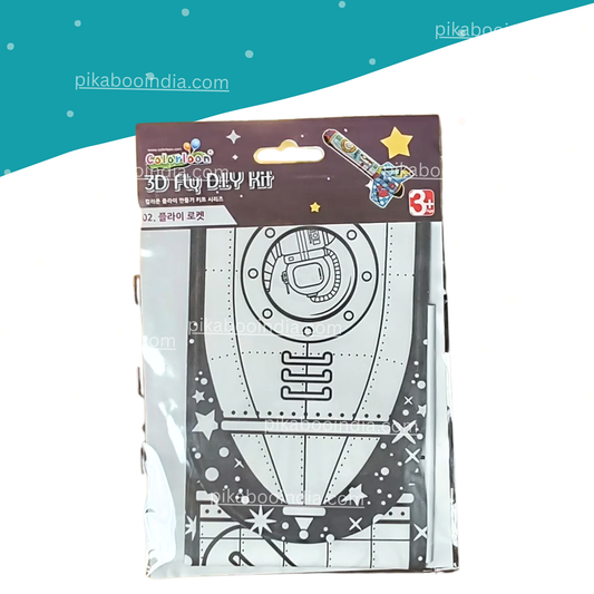 3D Fly Rocket DIY Kit – Fun & Educational Black Space Craft for Kids’ Imagination