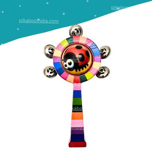 Wooden Baby Rattle Toy – Soft Sound Sensory Fun