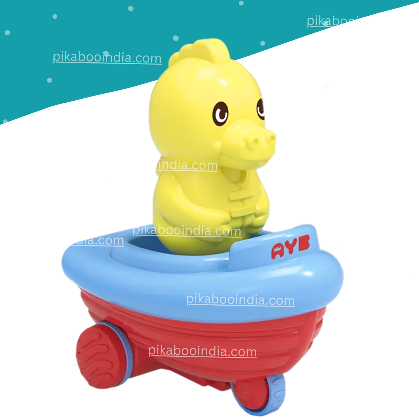 PiK A BOO Press & Go Dino Car – Cartoon Inertial Animal Toy for Toddlers 18M–3Y