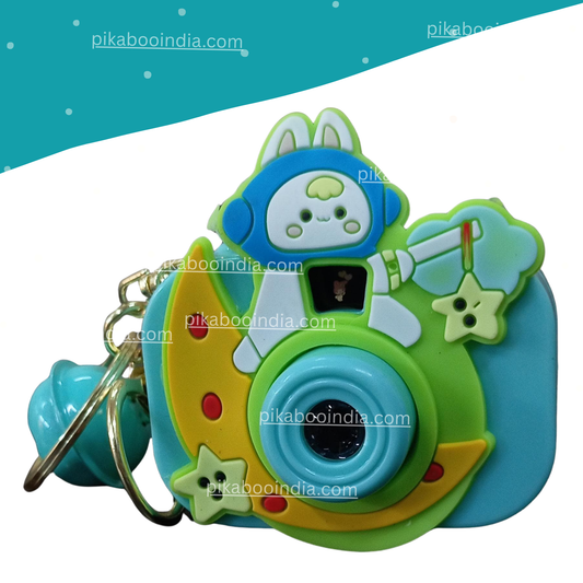 Bunny Astronaut Light-Up Projection Keychain | Moon Toy With Bell Ages 3+