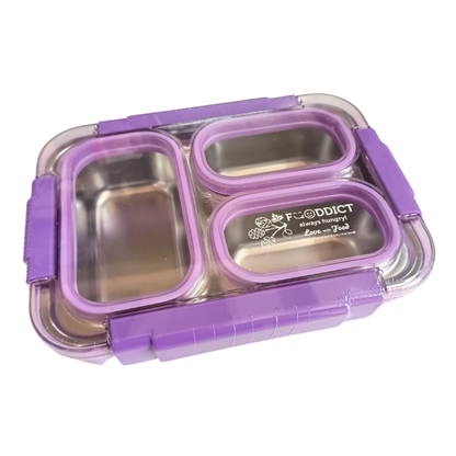 Tokyo Table Stainless Steel Lunch Box – 3 Compartment Leakproof Tiffin