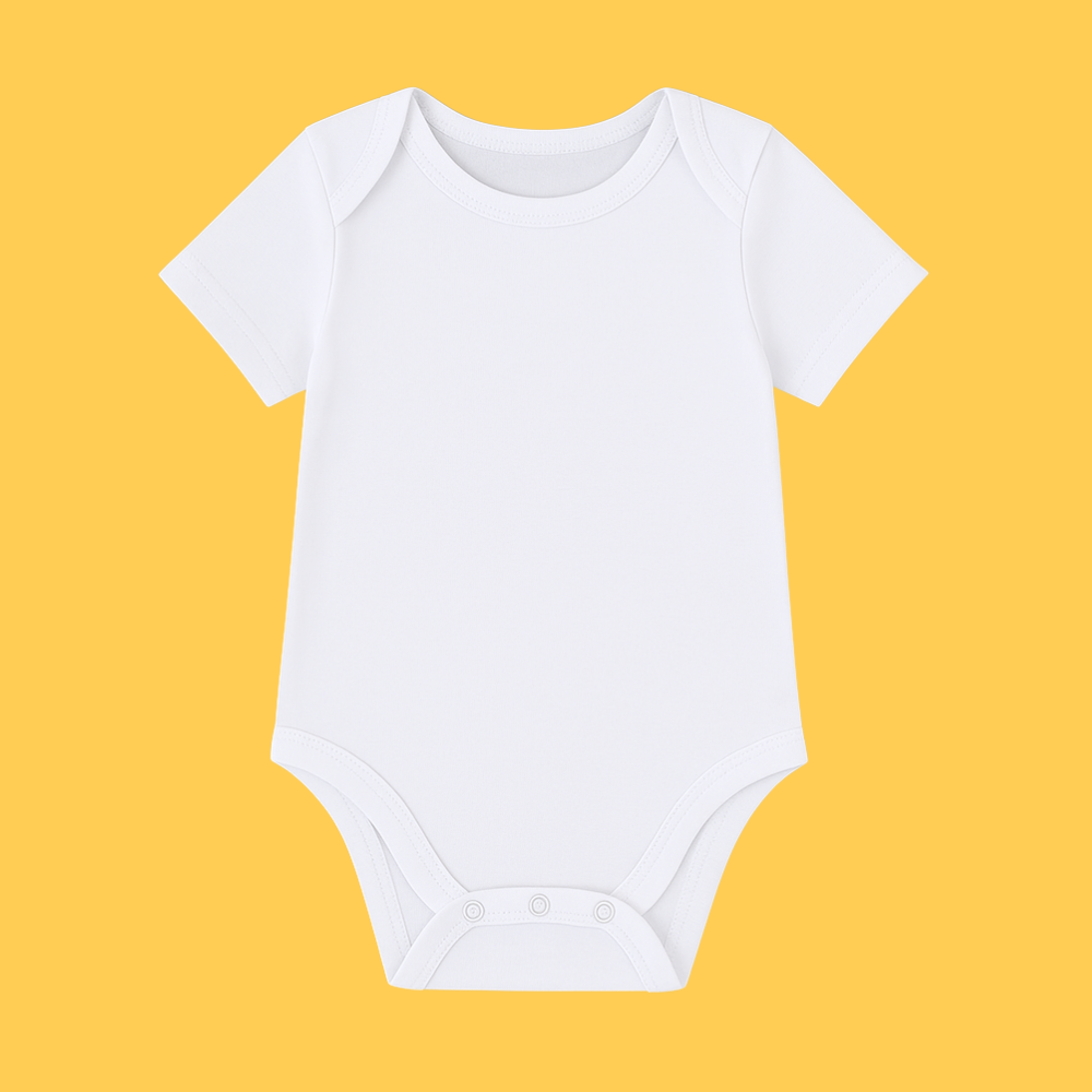 Plain White Organic Baby Bodysuit | Pure, Soft & Gentle Cotton Comfort for Newborns – Everyday Essential