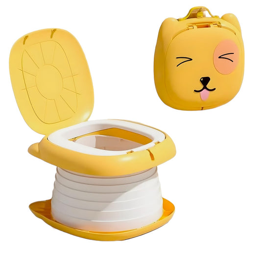 Portable Potty Training Seat with Removable Plastic Bag Easy to Carry Easy to Clean, Folding Design, Comfortable Toilet Seat