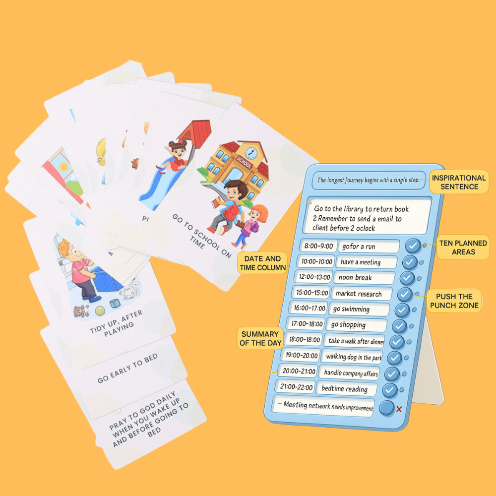 Positive Morning Beginning Set - Habit Tracker & Good Habits Flash Cards