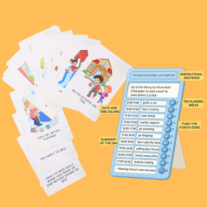 Positive Morning Beginning Set - Habit Tracker & Good Habits Flash Cards