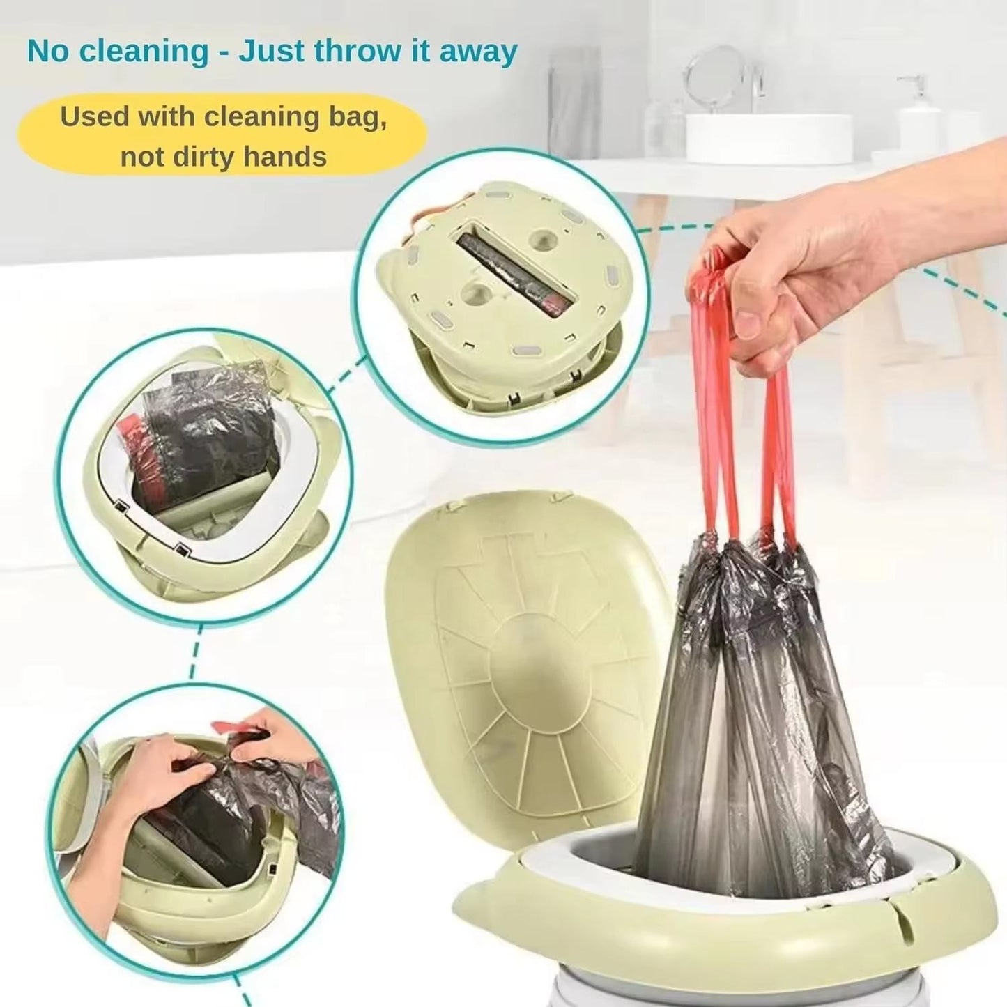 Portable Potty Training Seat - Foldable Travel Toilet for Toddlers with Bags