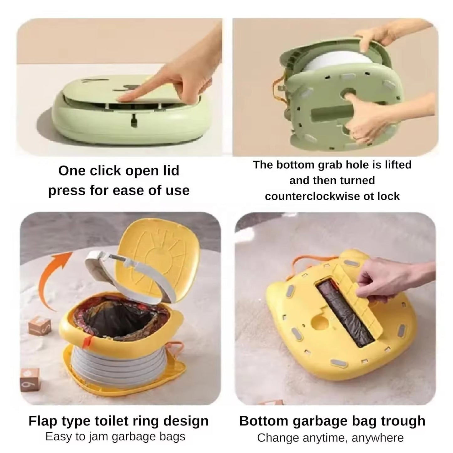 Portable Potty Training Seat - Foldable Travel Toilet for Toddlers with Bags